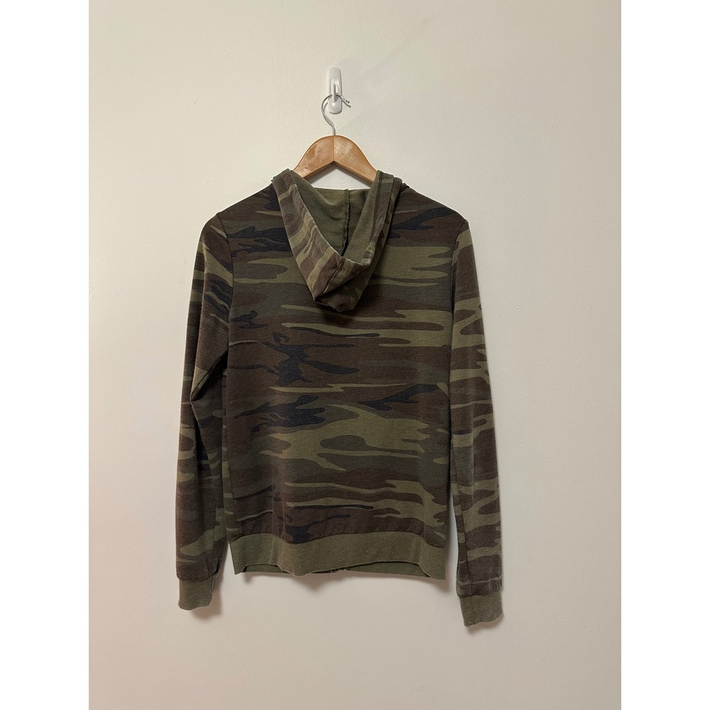Z Supply Zip Up Hoodie Green and Brown Camouflage | Size Small - Picture 3 of 7